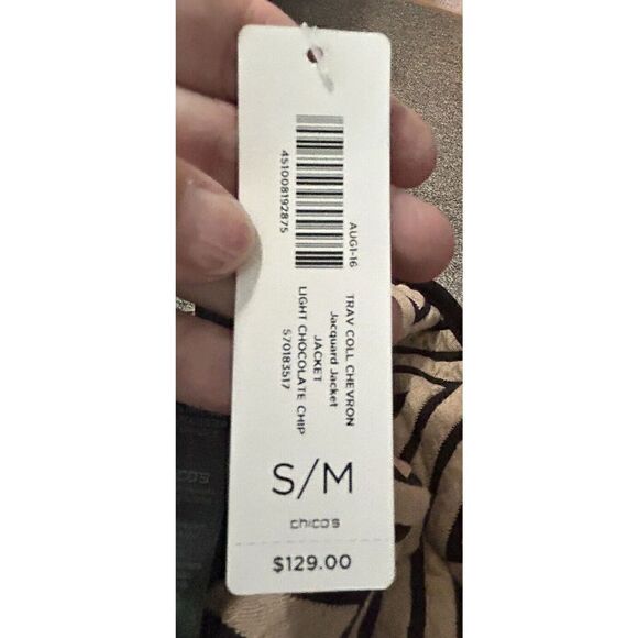 Chico's Travelers Collection Women’s S/M Chevron Jacquard Jacket Poncho - Picture 5 of 7